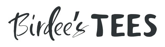 Birdee's TEES logo with stylized text.